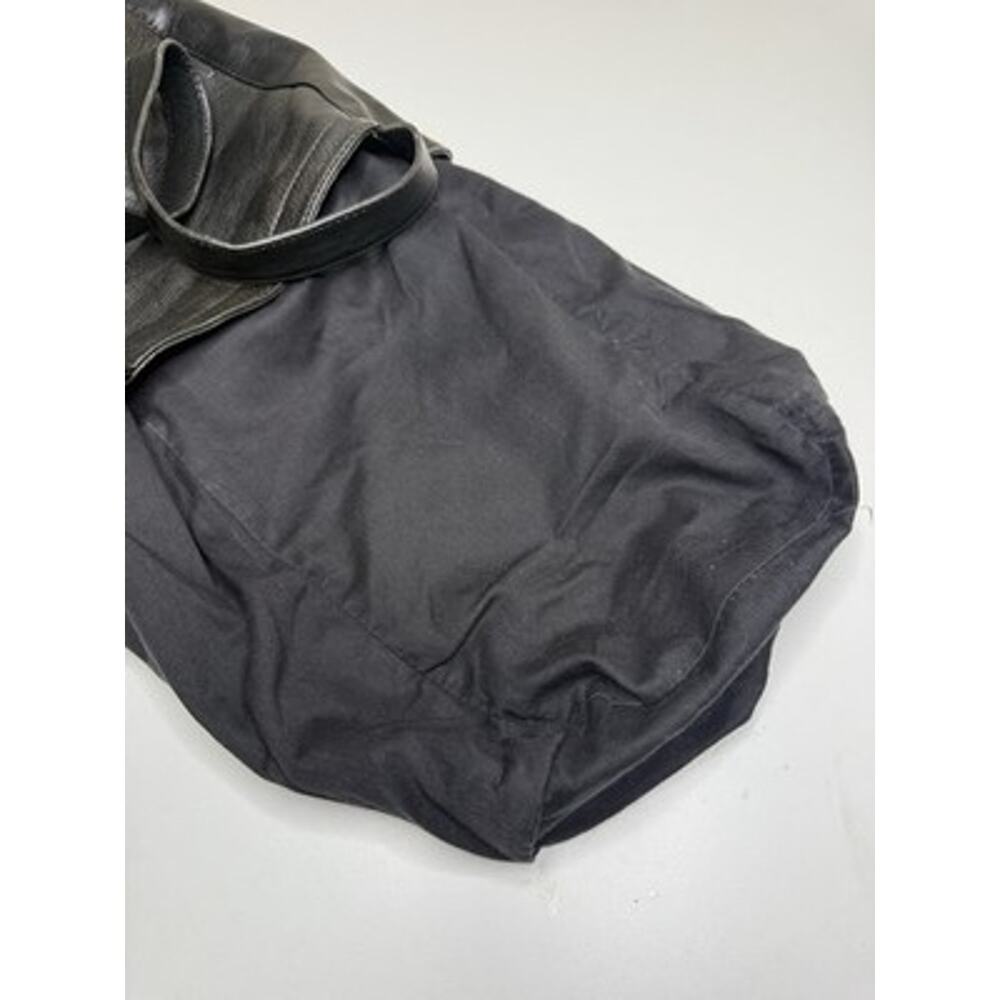 Vintage Naturally Yours Bucket Shoulder Bag Black Brown Leather Zip Dual Handles - Picture 10 of 15